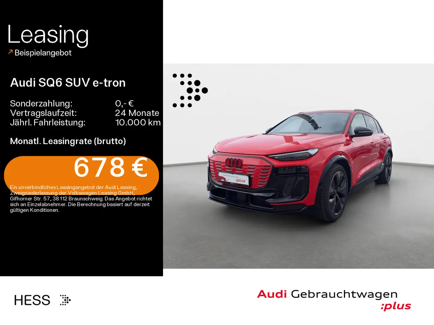 Audi SQ6 e-tron SQ6 e-tron S-LINE*MATRIX*HUD*LUFT*PANO*B&O*SHZ Rot - 1