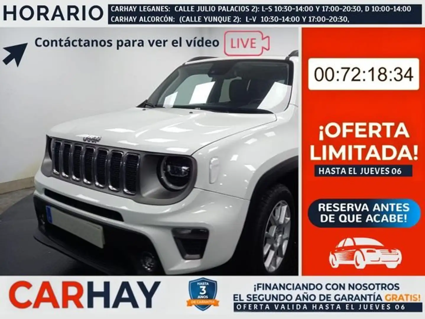 Jeep Renegade 1.6Mjt Limited 4x2 96kW Blanco - 1