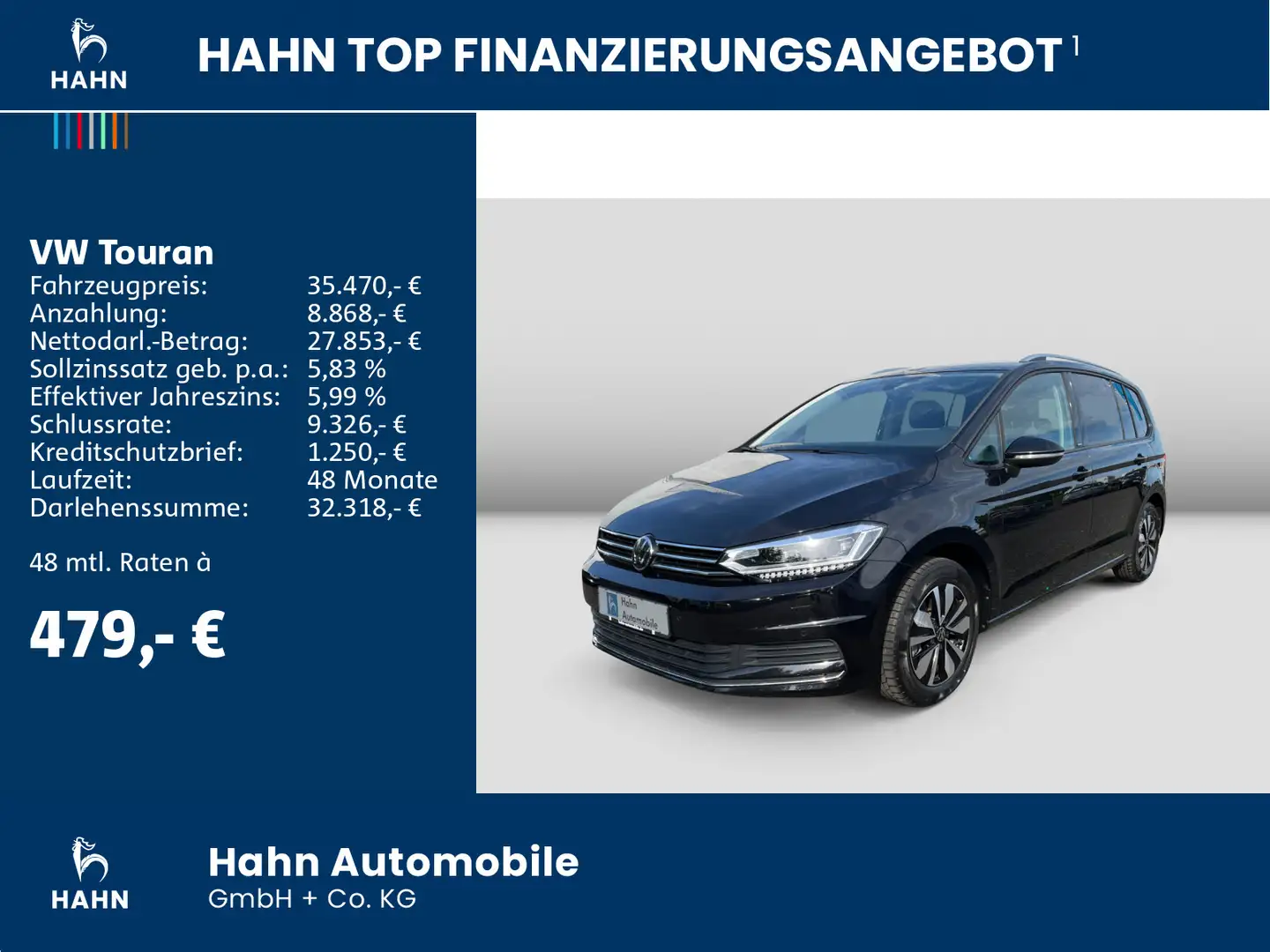 Volkswagen Touran Move 1.5TSI DSG LED AHK Kamera 7. Sitzer Schwarz - 2