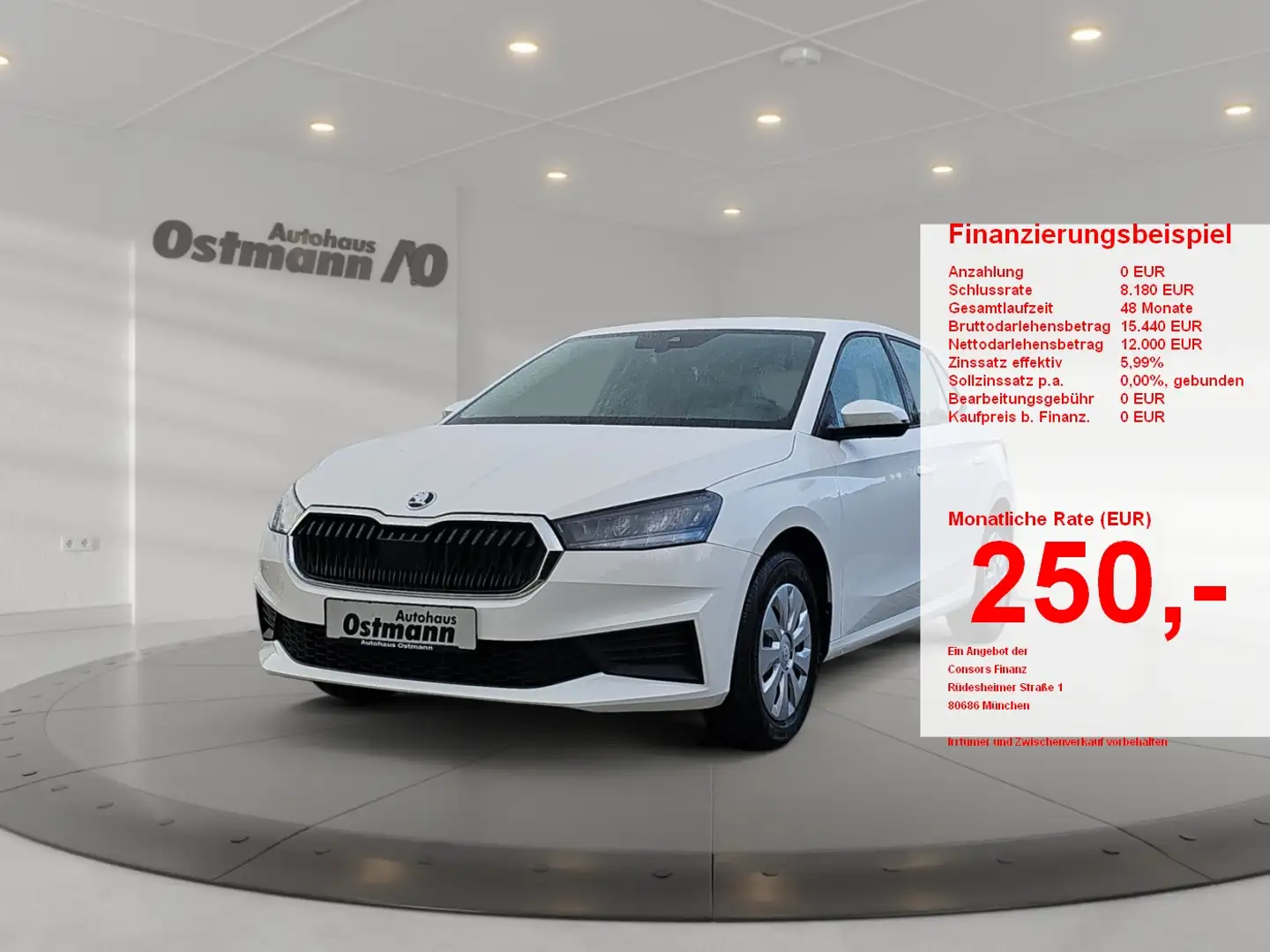 Skoda Fabia 1.0 MPI Active LED PDC KAM SHZ SpurH Bianco - 1