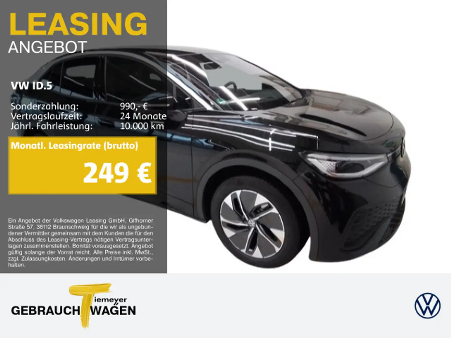 Volkswagen ID.5 LM19 PANO AHK IQ.LIGHT WÄRMEP. Schwarz - 1