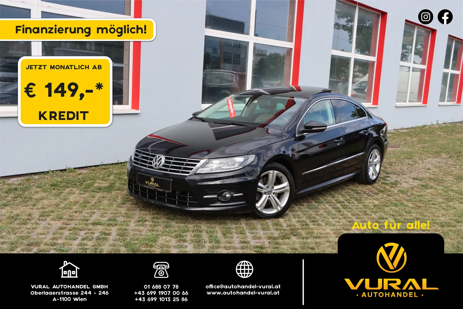 Volkswagen CC 2.0TDI DSG | R-LINE Intr./Extr. | PANORAMA | LED | Negru - 1