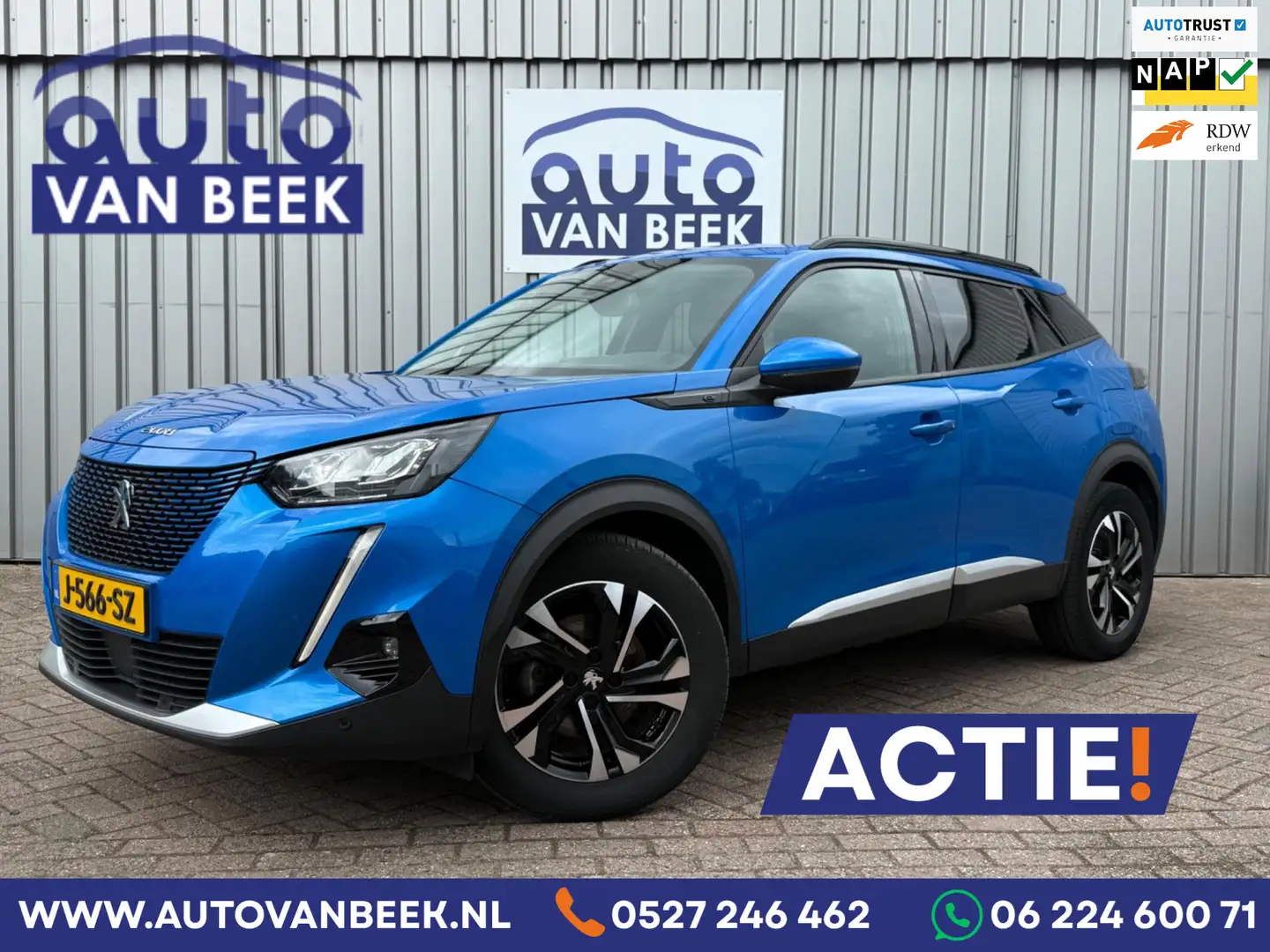 Peugeot e-2008 EV Allure 50 kWh|3 Fase|DAB+|360camera|Cruise Blauw - 1