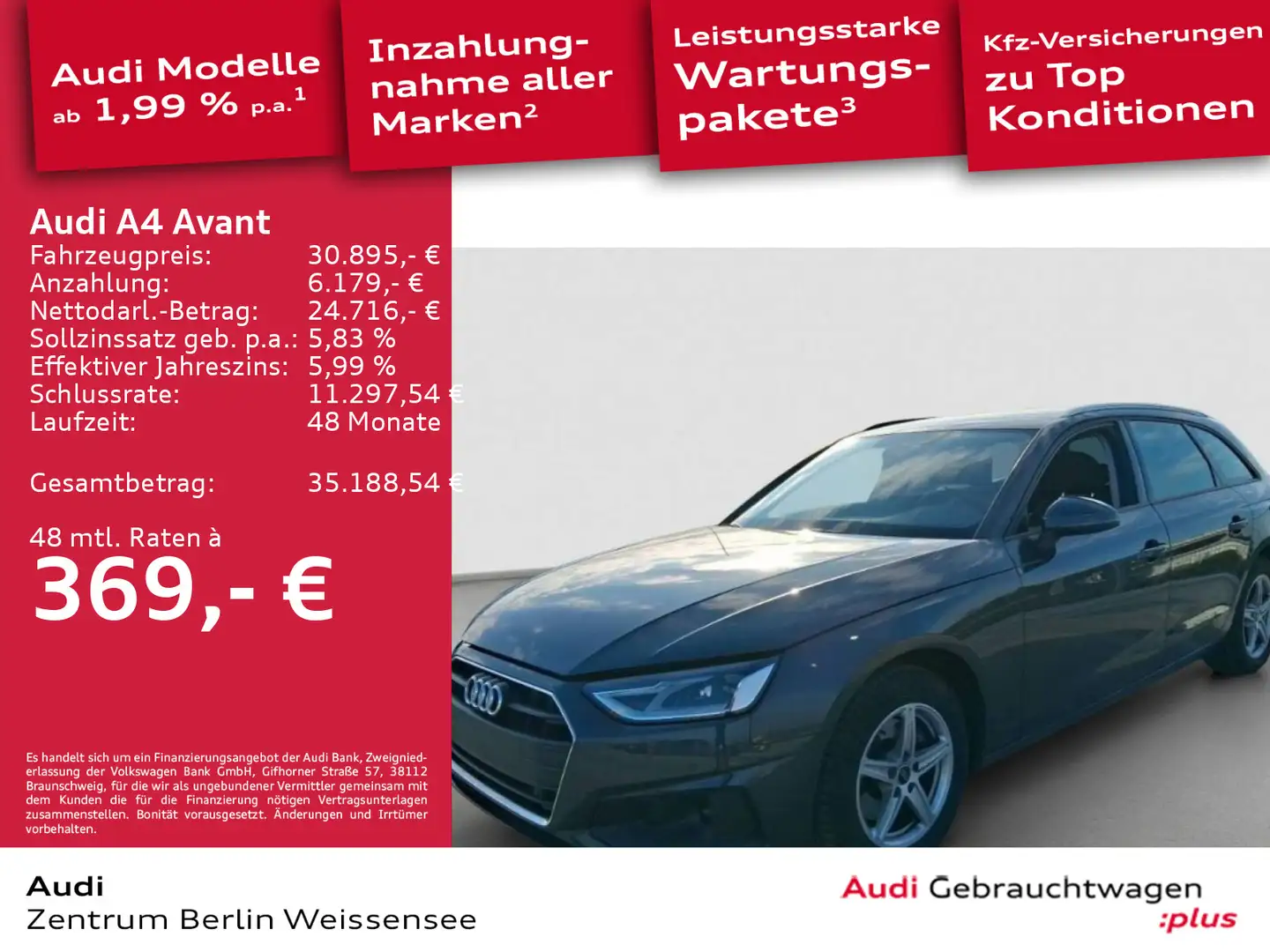 Audi A4 35 TFSI S-TRO*LED*NAVI*SHZ*ASG*PDC*GRA* Grau - 1