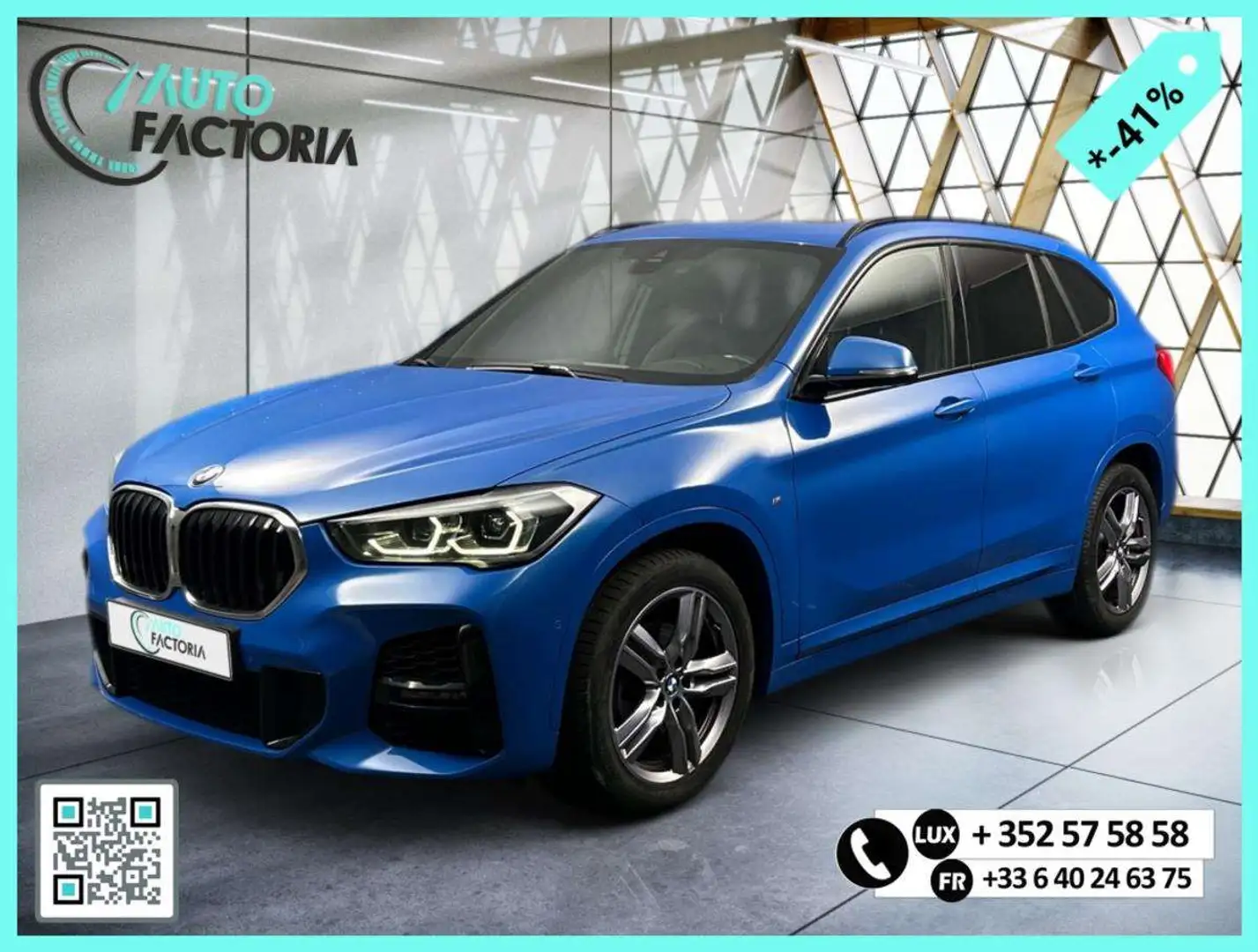 BMW X1 -41% 18D 150cv BVA8 4x4 M SPORT+T.PANO+GPS+CAM+Opt Bleu - 1