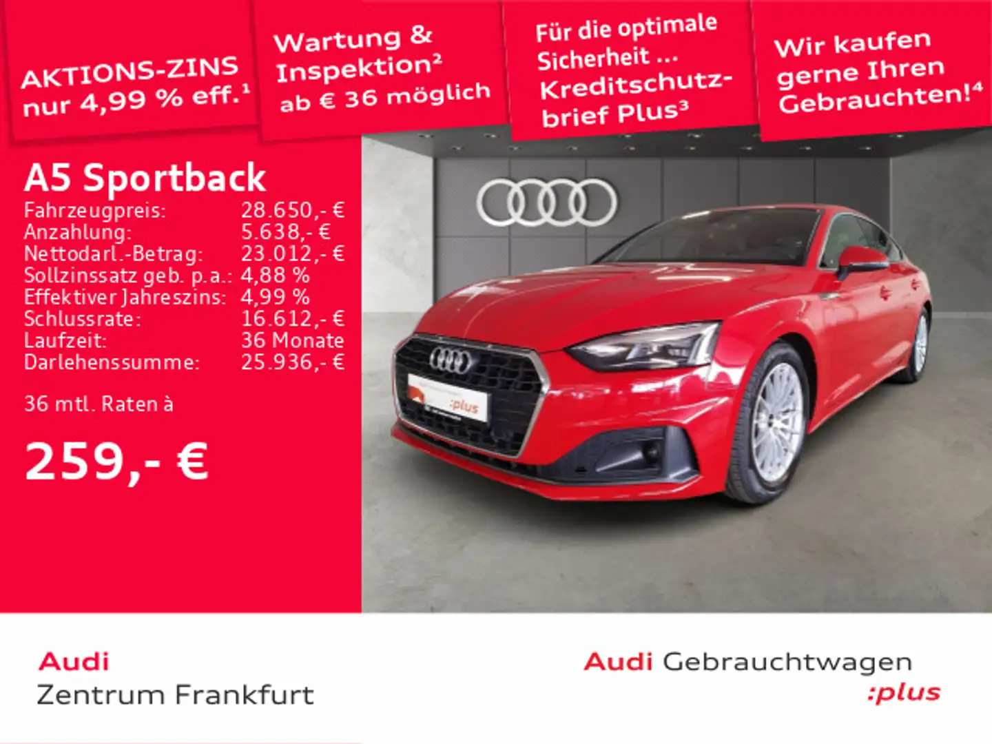 Audi A5 35 TFSI S tronic LED DAB PDC Tempom Rot - 1