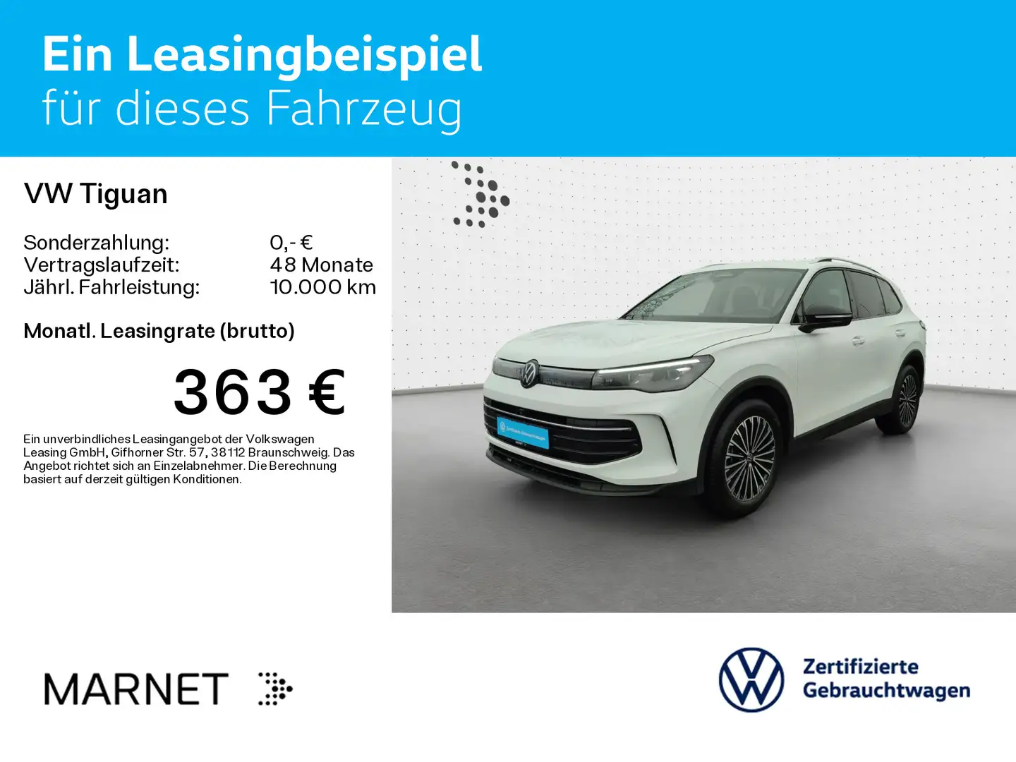 Volkswagen Tiguan 2.0 TDI DSG GOAL*NAVI*AHK*KAMERA*LED*SHZ* Weiß - 2