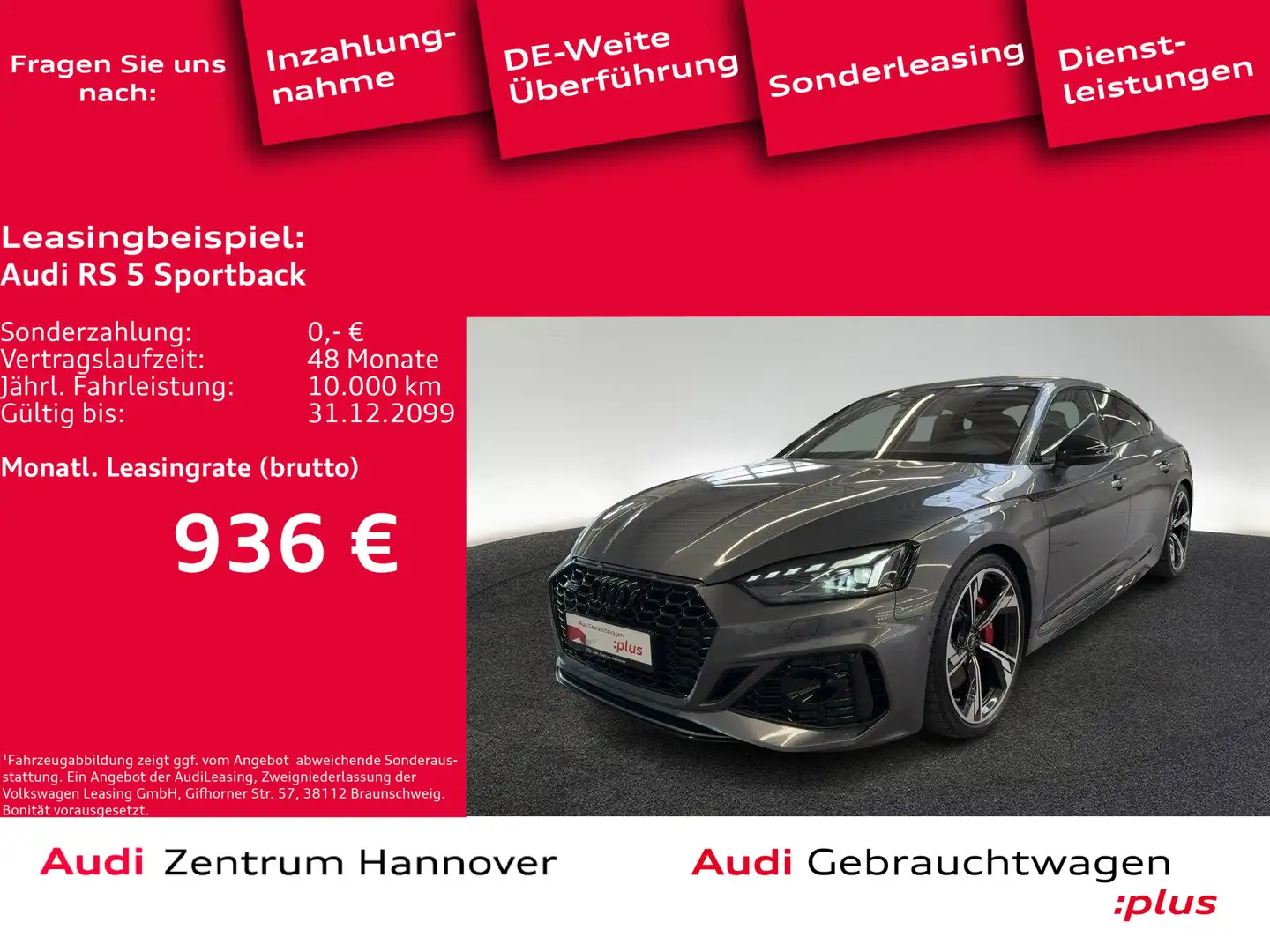 Audi RS5 2.9 TFSI quattro HuD LaserPano B& Gris - 1