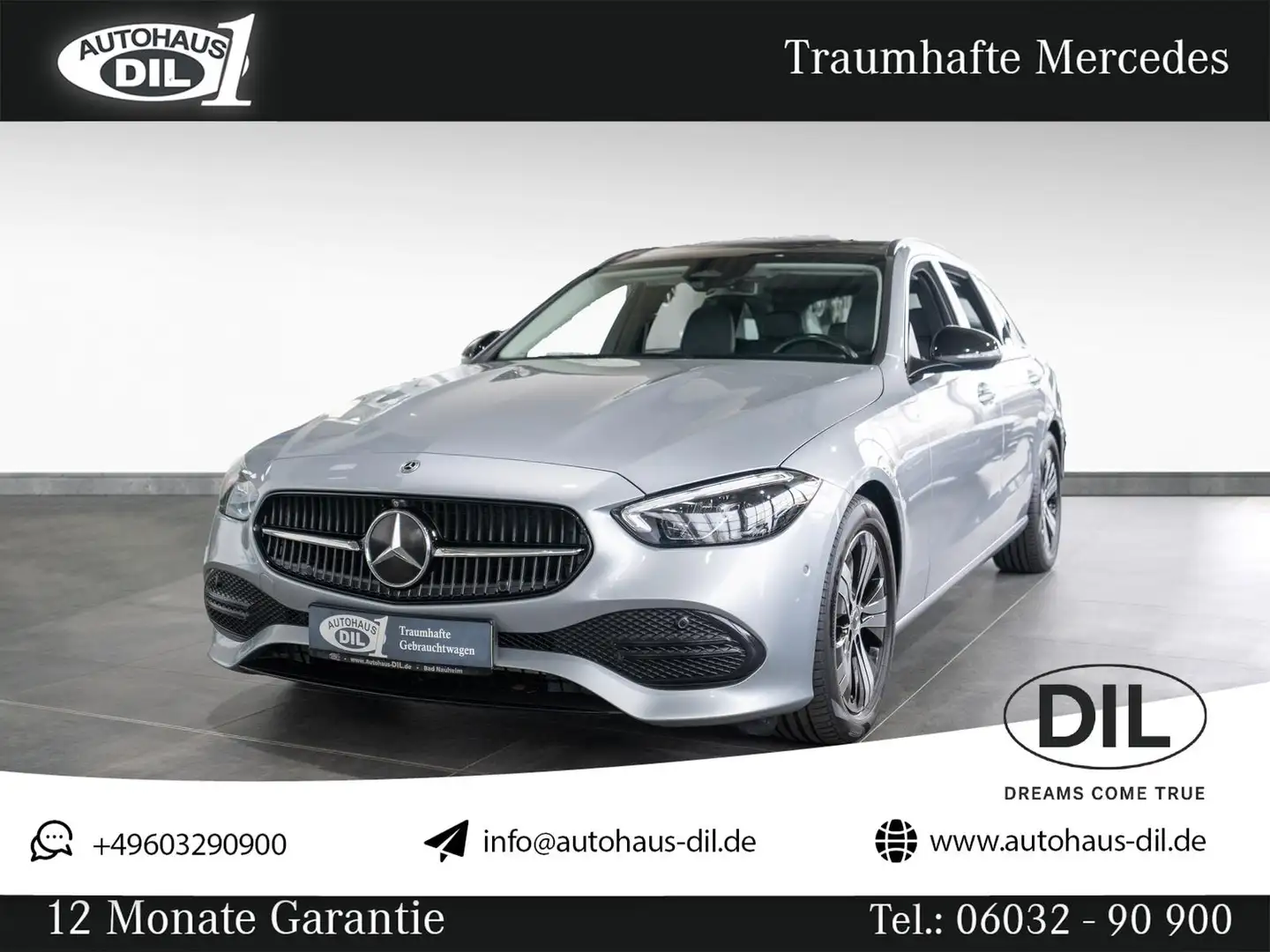 Mercedes-Benz C 220 d T 9G Tronic *PANO*AHK*360°-KAMERA*NIGHT* Argent - 1