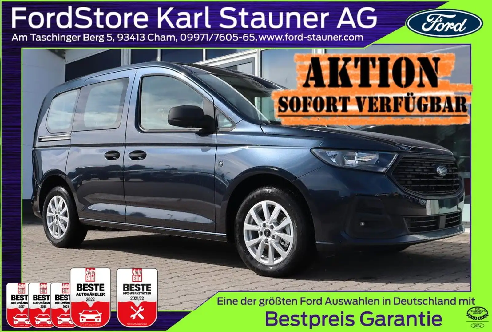 Ford Tourneo Connect Trend 2.0 EcoBlue L1 4,99%* AHK Albastru - 1