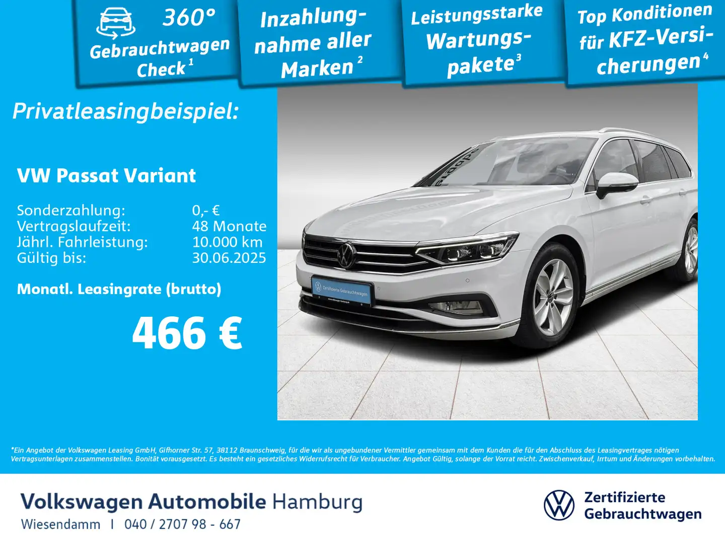 Volkswagen Passat Variant 4M 2.0 TDI DSG AHK/PANO/HUD/LEDER Weiß - 1