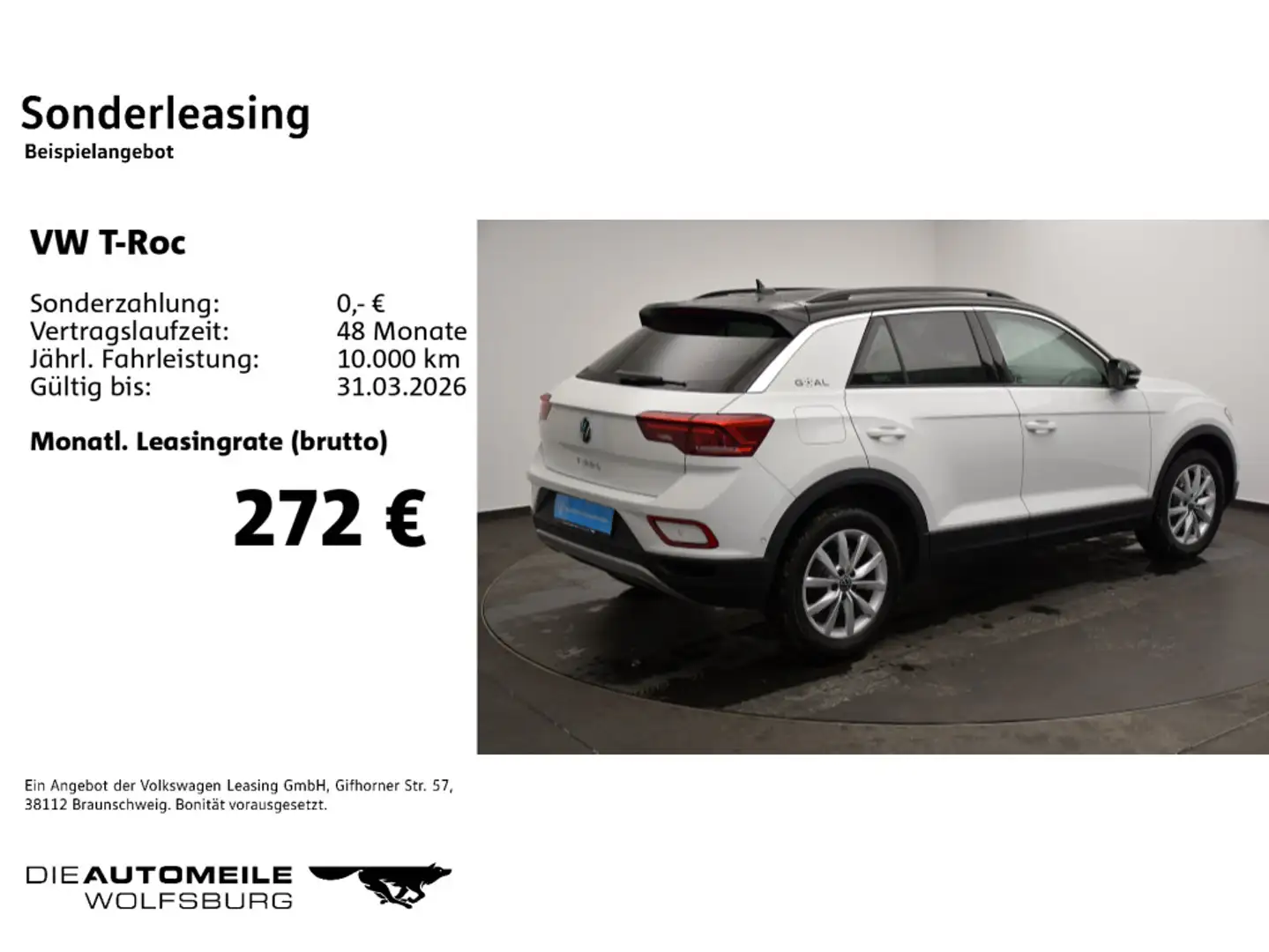 Volkswagen T-Roc 2.0 TDI DSG Goal LED+/ACC/AHK Weiß - 2