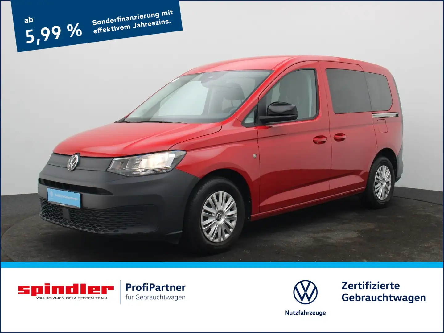 Volkswagen Caddy / 5-Sitzer, Bluetooth, App, DAB+ Rot - 1