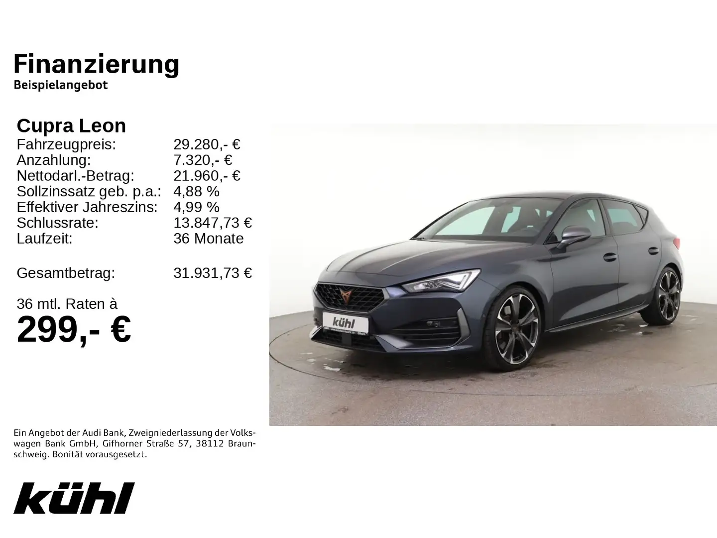 CUPRA Leon 2.0 TSI DSG LED ACC Kamera beats Navi Grau - 2