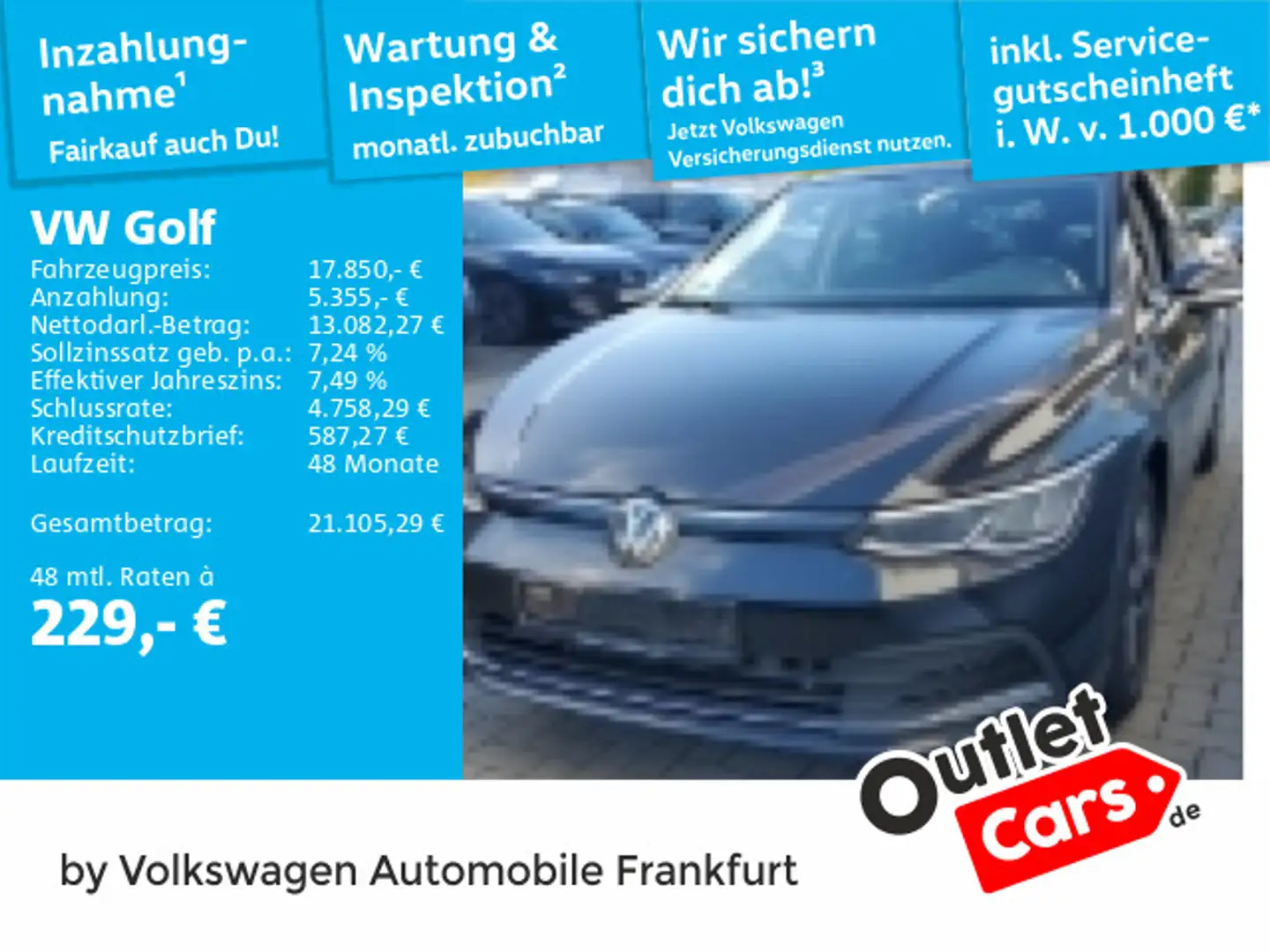 Volkswagen Golf VIII 2.0 TDI DSG Active Navi LED DAB+ Front Schwarz - 1
