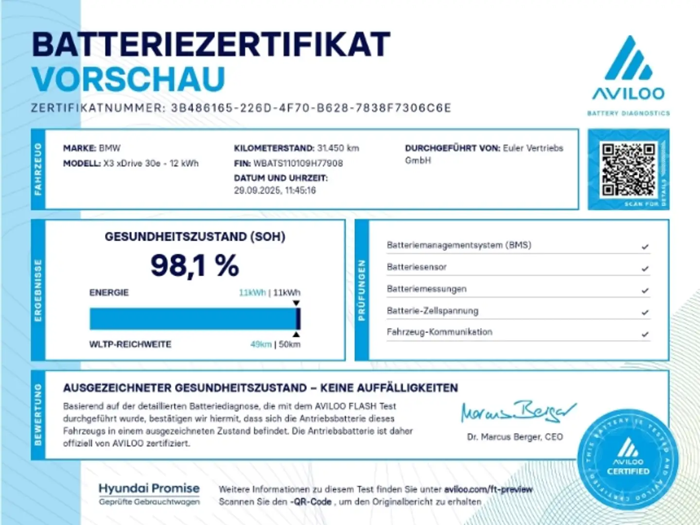 BMW X3 xDrive 30e 19'' Panorama Navi Leder LED Driv.Ass. Schwarz - 2