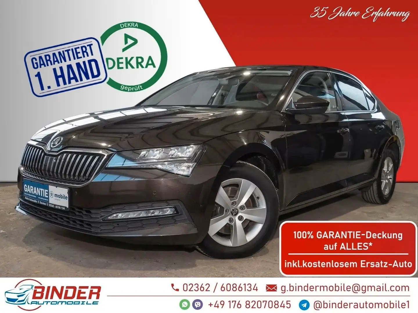 Skoda Superb Ambition*SERVICE NEU*8xFACH*GARANTIE*StHZ Brun - 1