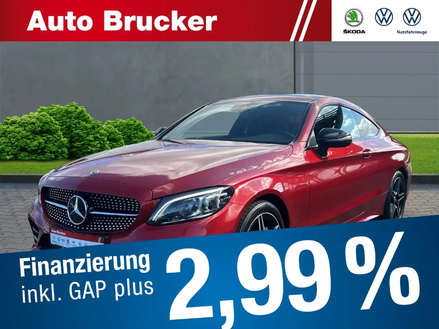 Mercedes-Benz C 300 -Klasse Coupe AMG+LED- MULTIBEAM+360GRAD+MEMORY Rot - 1