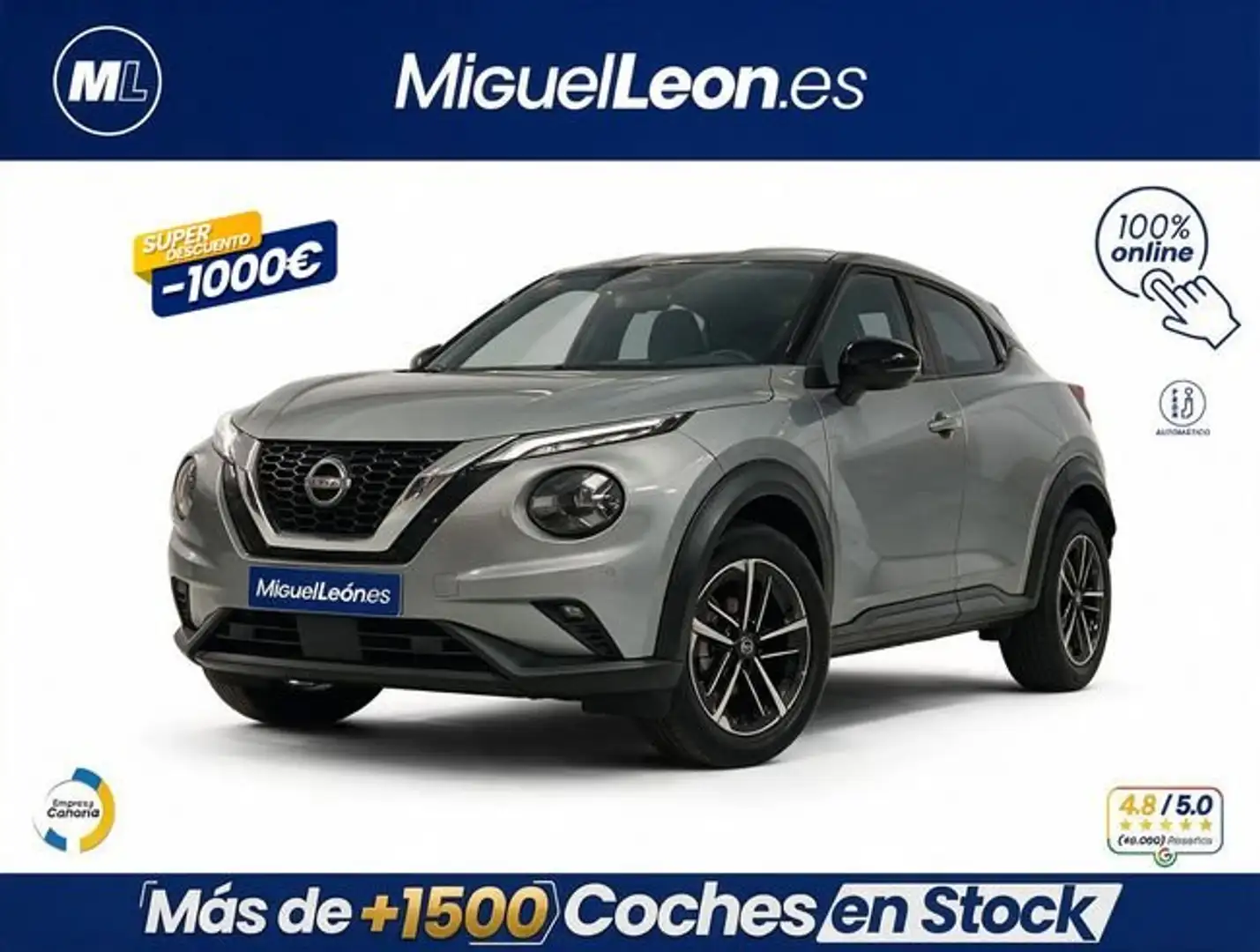 Nissan Juke 1.0 DIG-T N-Connecta 4x2 DCT 7 84kW Gris - 1