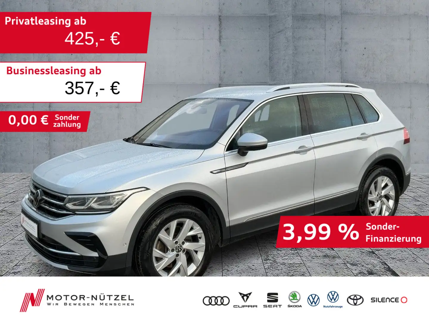 Volkswagen Tiguan 2.0 TDI 4M DSG ELEGANCE MATRIX+NAVI+AHK Silber - 1