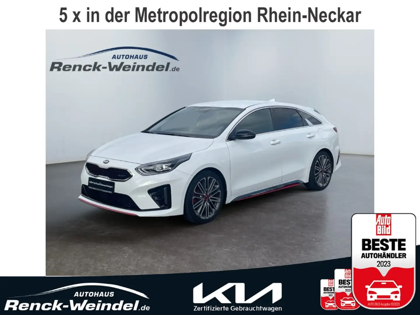 Kia ProCeed / pro_cee'd GT 1.6 T-GDI DCT7 Navi Klimaautom SHZ PDCv+h Apple Weiß - 1