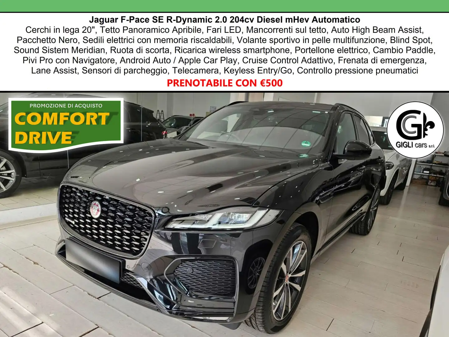 Jaguar F-Pace 2.0 D204 R-Dynamic SE awd auto c.20" TETTO Apr. LED Noir - 1