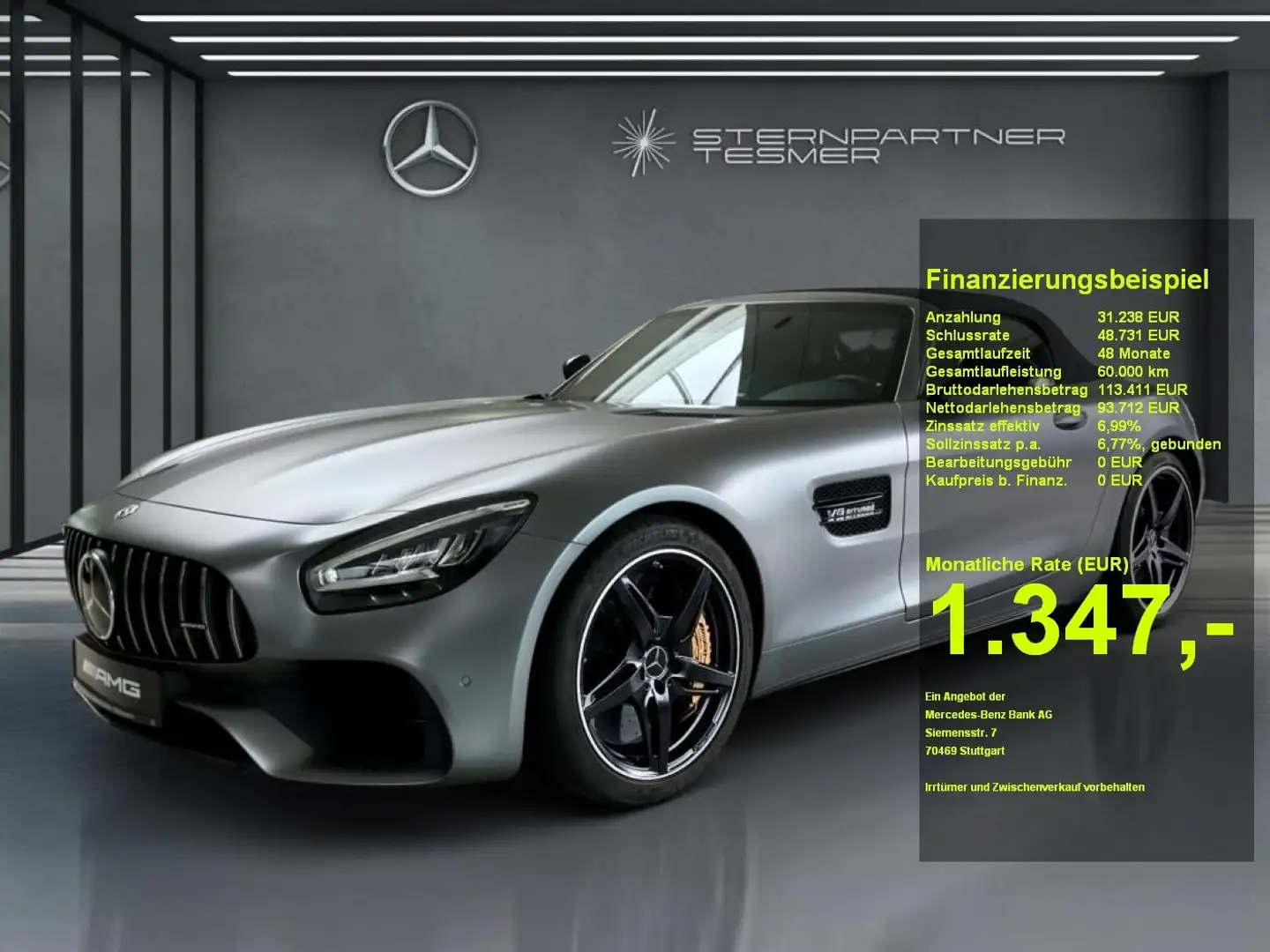 Mercedes-Benz AMG GT Roadster Memory, Kamera, Airscarf, Burm. Gris - 1