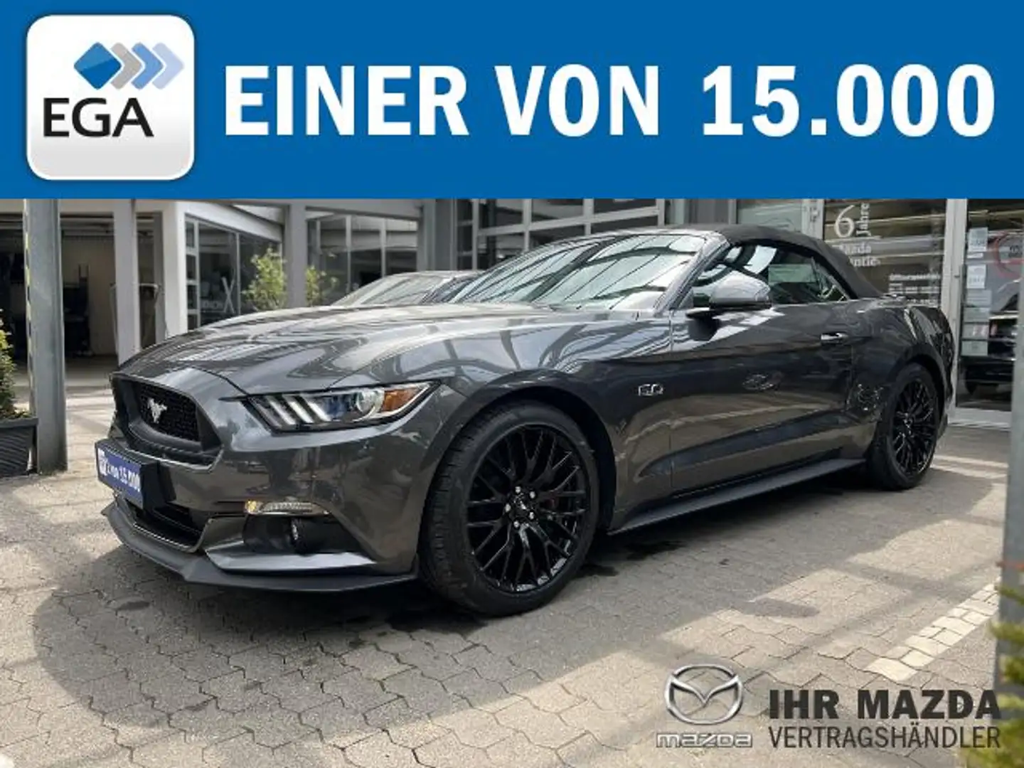 Ford Mustang GT Convertible- 5.0 V8, Cabrio, Rückfahrkamera, N Grau - 1
