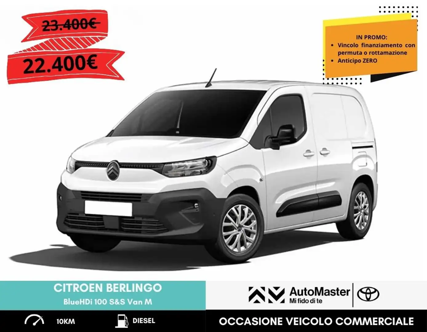 Citroen Berlingo BlueHDi 100 S&S Van M Blanc - 1