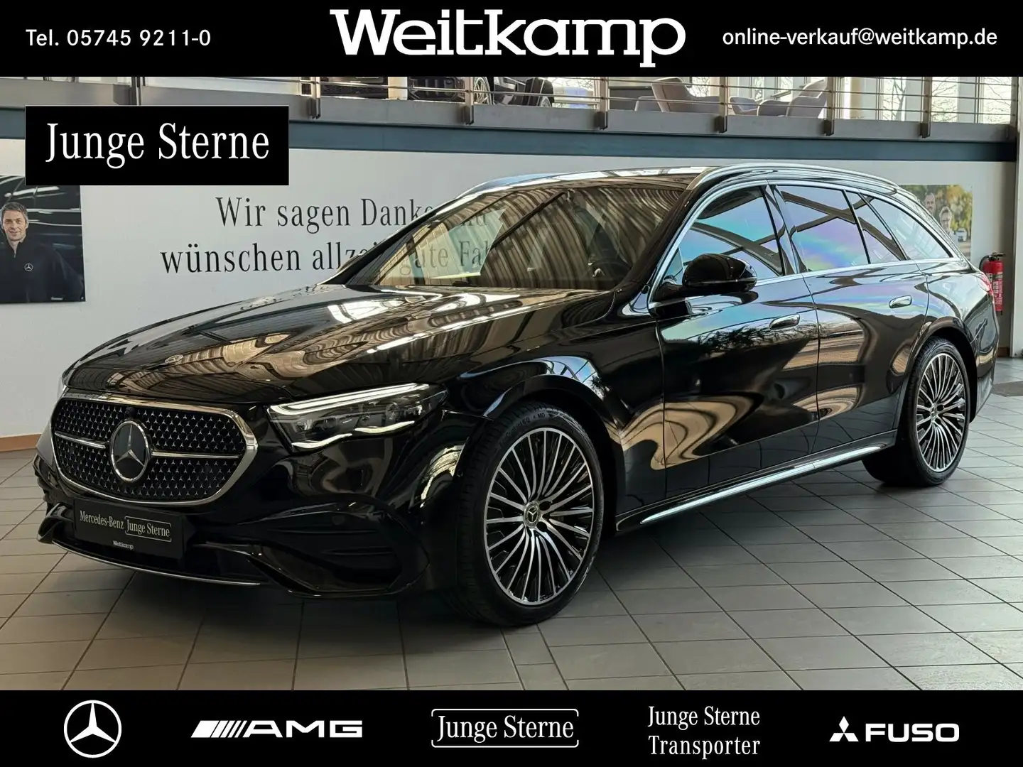 Mercedes-Benz E 450 E 450 d 4M T AMG-Premium+AHK+Distr.+Standheizung Noir - 1