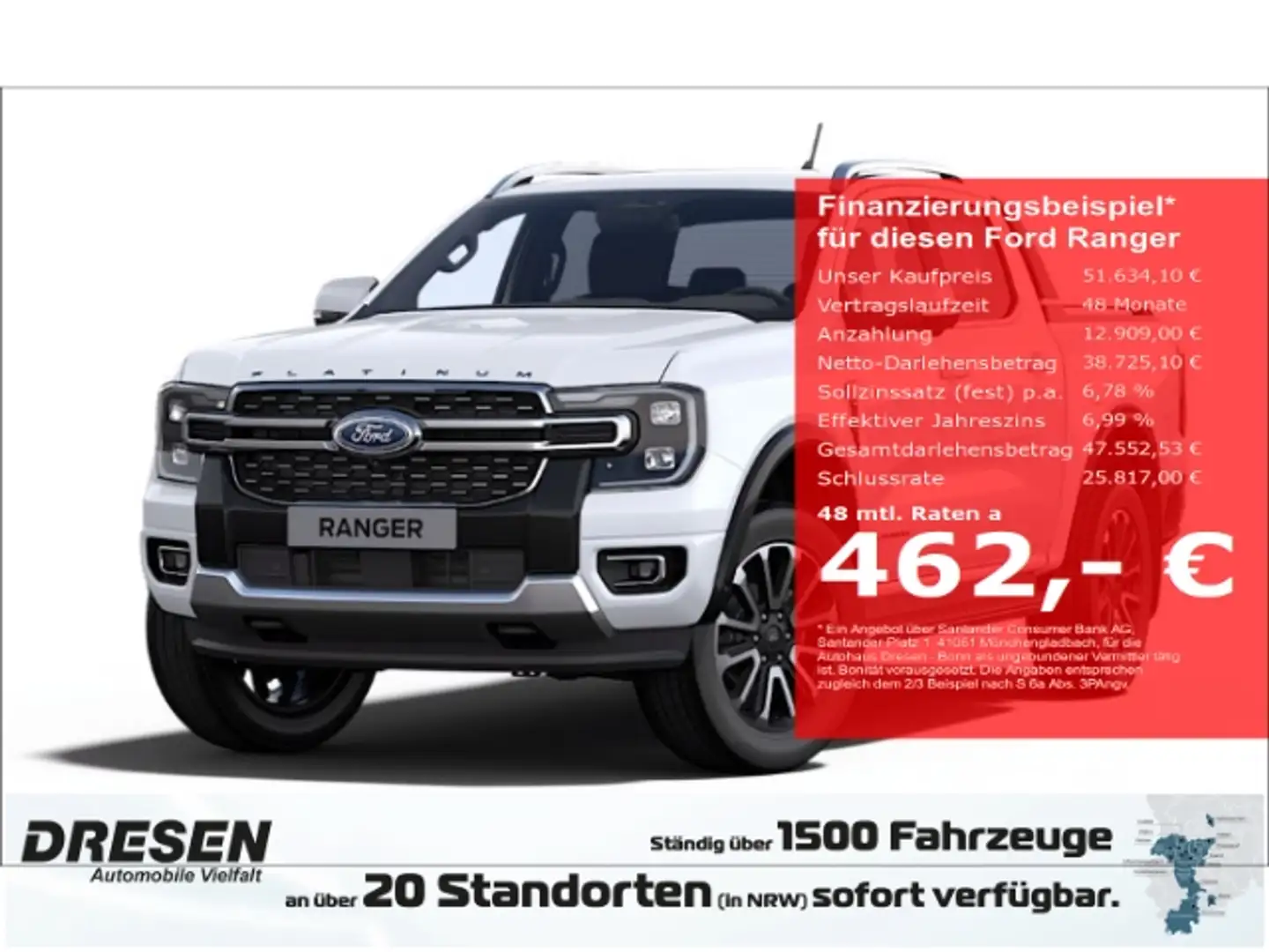 Ford Ranger Doppelkabine LKW Platinum 3.0 EcoBlue *BESTELLFAHR Blanc - 1