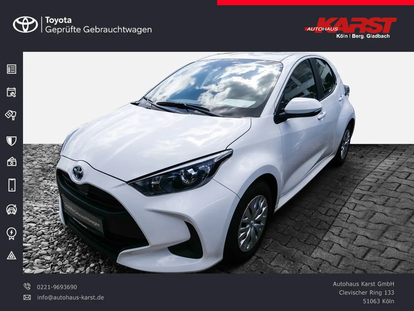 Toyota Yaris 1.5-l-VVT-iE Hybrid Kamera, Klima Білий - 1