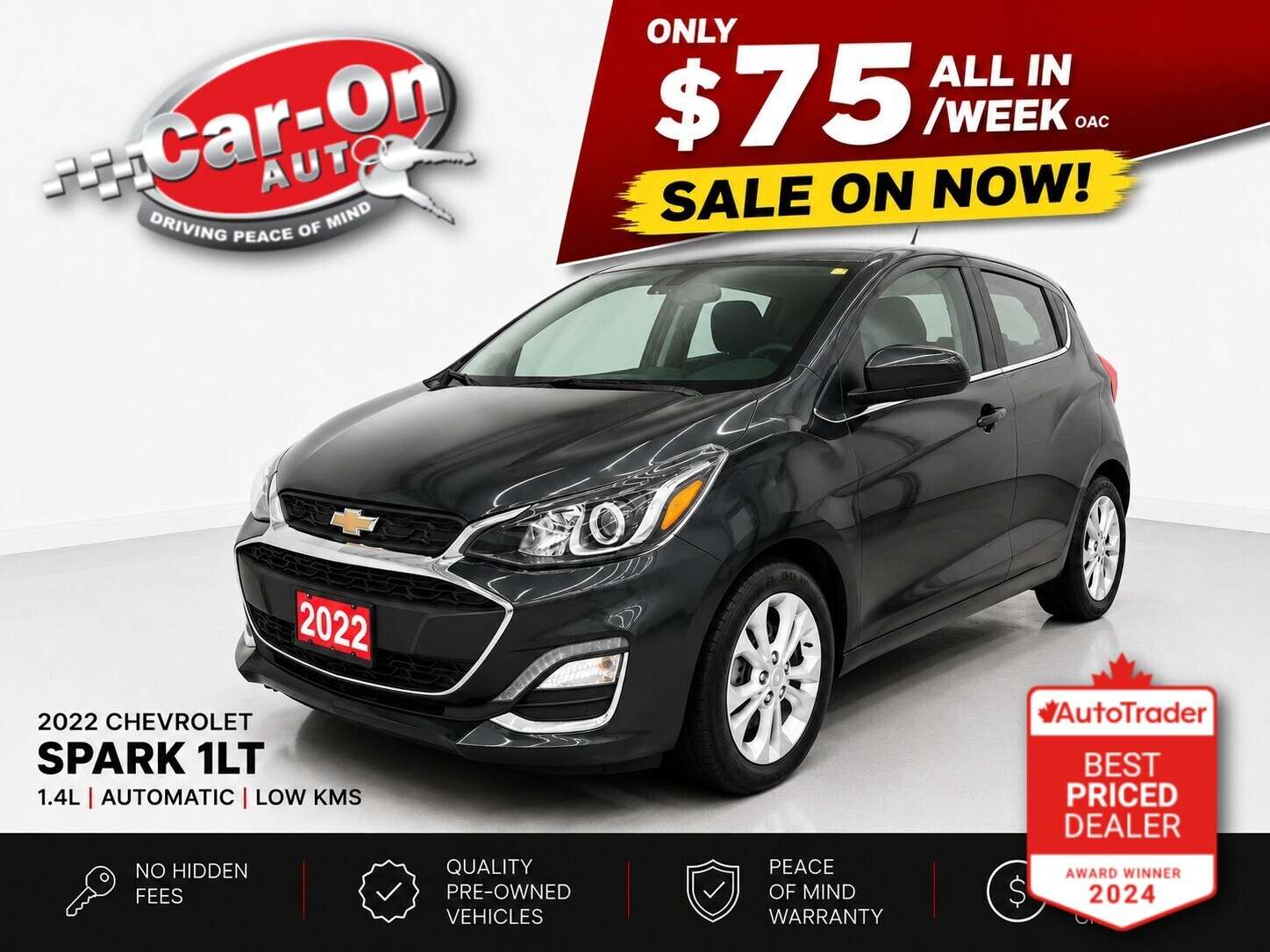 Gray 2022 Chevrolet Spark 1LT FWD Hatchback Front-Wheel Drive Automatic