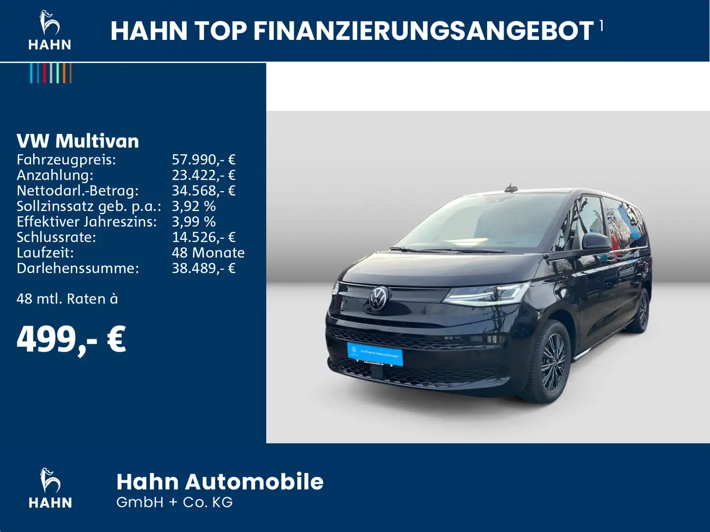 Volkswagen T7 Multivan T7 Multivan KR 2,0TDI AHK LED Navi Schwarz - 2