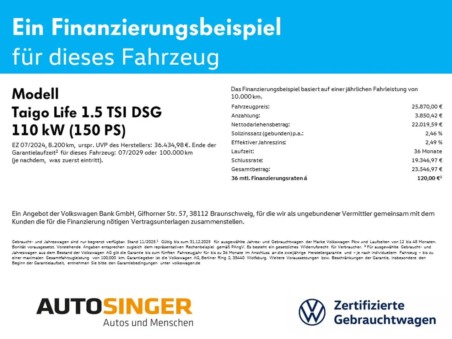 Volkswagen Taigo Life 1.5 TSI DSG *AHK*LED*NAV*DIGITAL*SHZ* Grau - 2