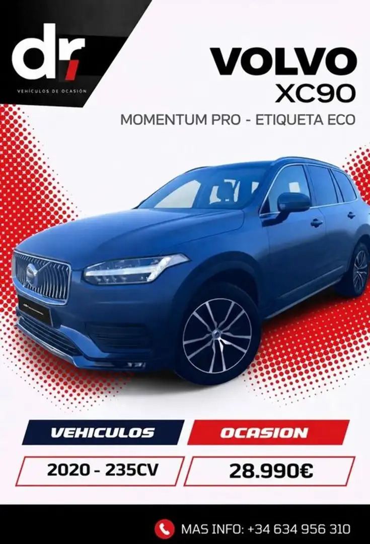 Volvo XC90 B5 Diesel AWD Momentum 7 asientos Azul - 1