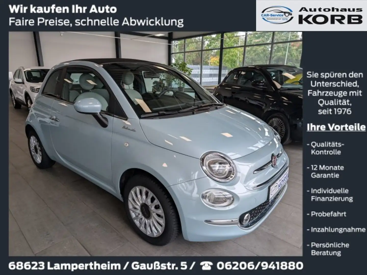 Fiat 500C 500 C 1.0 GSE N3 Hybrid Dolcevita, Garantie Vert - 1