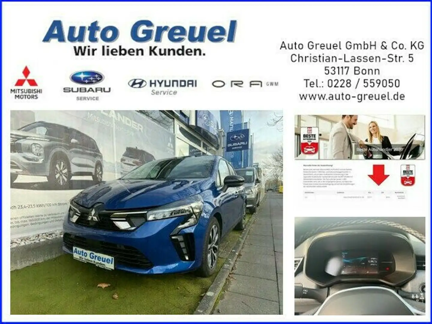Mitsubishi Colt 1,0 Turbo Plus Allwetterreifen Blau - 1