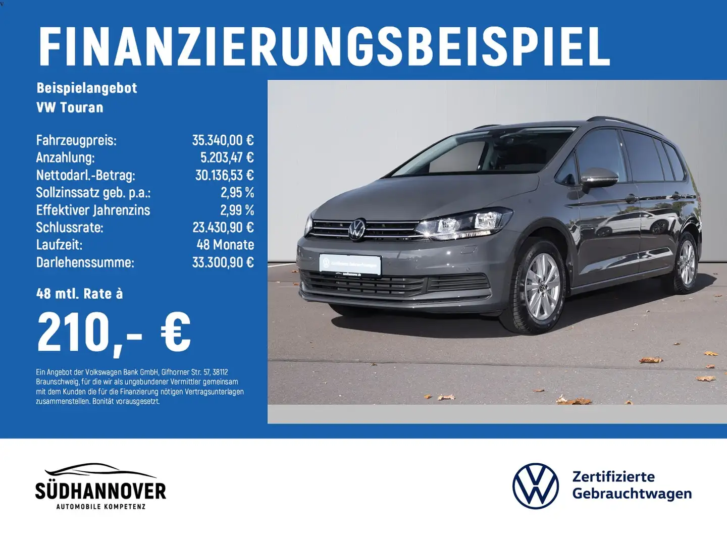 Volkswagen Touran Comfortline 1.5 TSI DSG AHK+7-SITZE+STAND Grau - 2