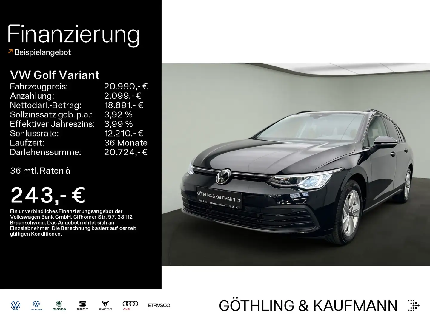 Volkswagen Golf Variant Life 2.0 TDI 110kW*NAVI*ACC*SHZ*PDC Noir - 1
