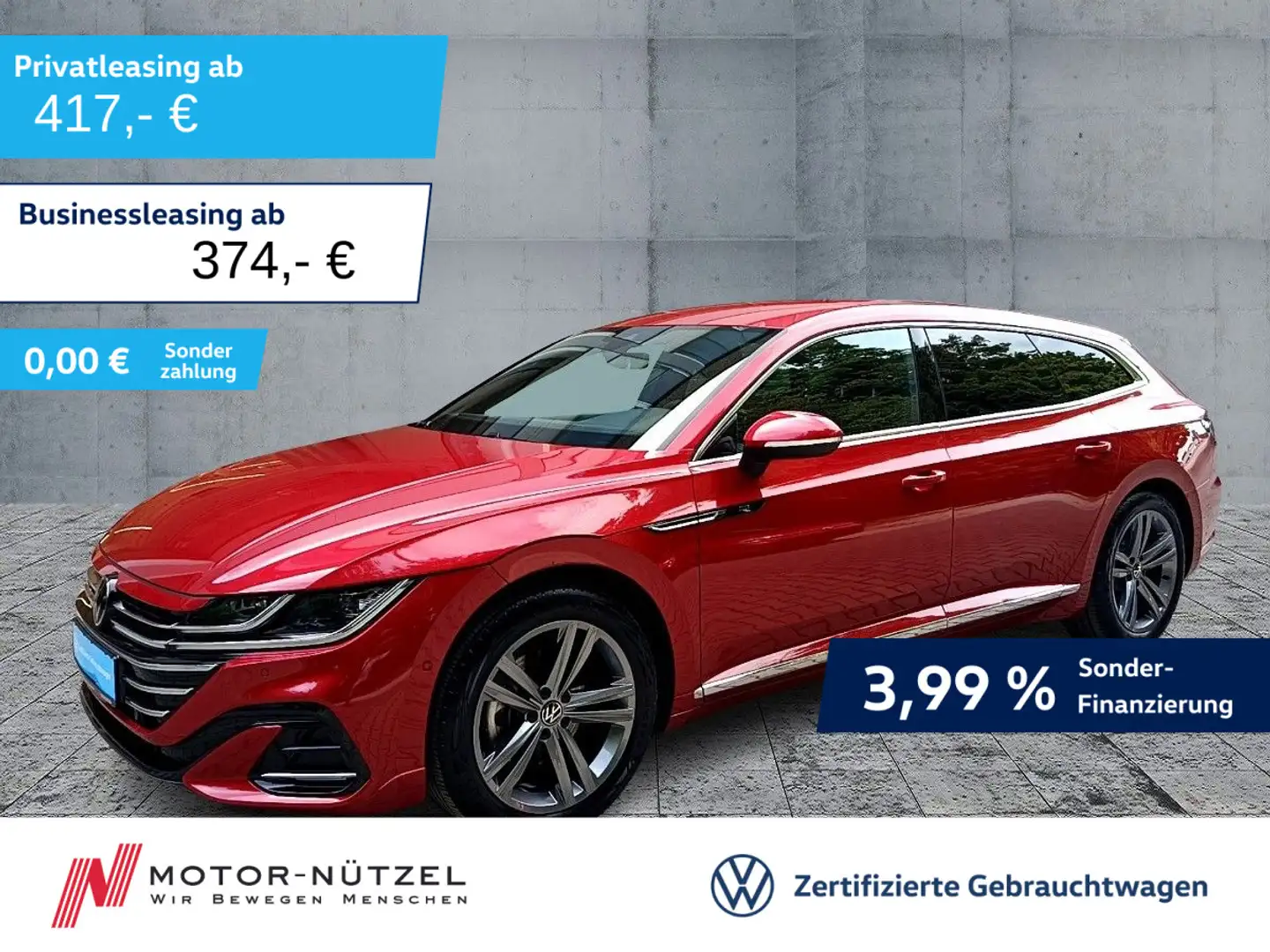Volkswagen Arteon Arteon SB 2.0 TDI DSG R-LINE 5JG+MATRIX+NAVI+AHK Rot - 1