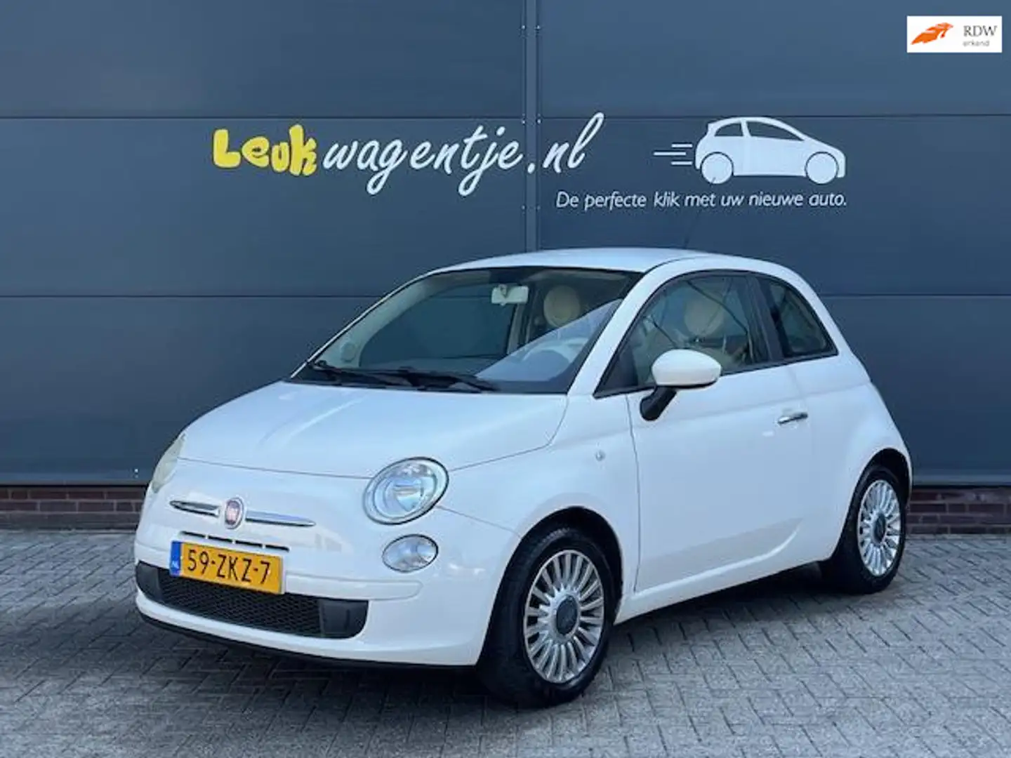 Fiat 500 1.2 Naked *lichtmet. velgen *weinig km *leuke stof Wit - 1