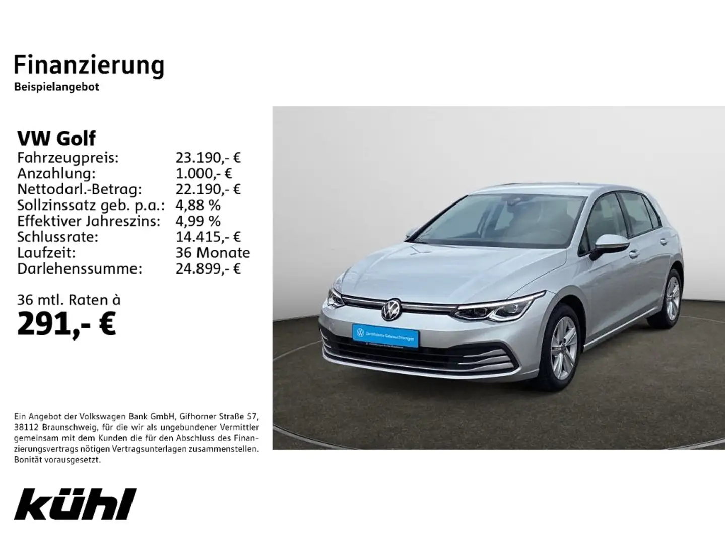 Volkswagen Golf VIII 1.5 eTSI DSG Life Navi,LED Silber - 1