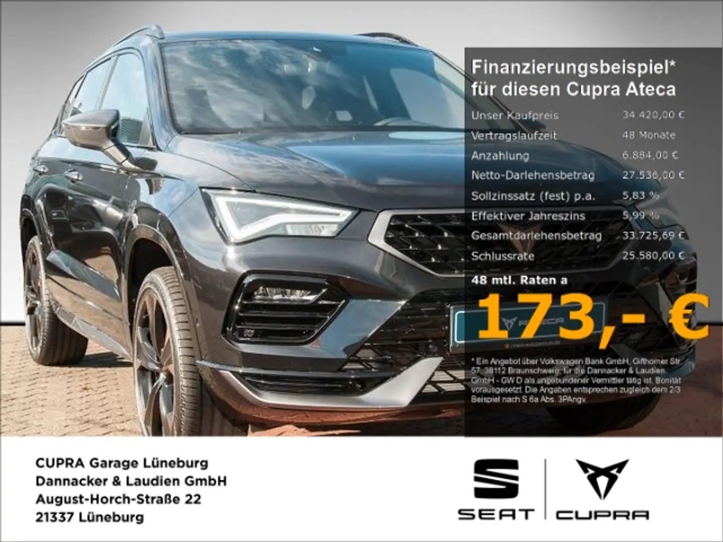 CUPRA Ateca 2.0 TSI 4Drive Alu LED Beats Navi ACC Virt Schwarz - 1