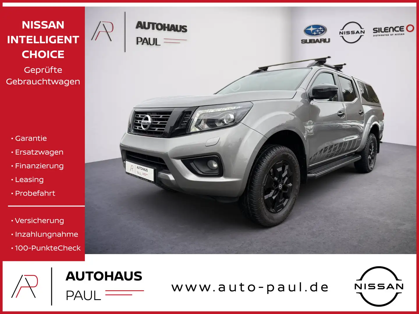 Nissan Navara 2.3 dCi N-Guard DC 4x4, Hardtop, AHK,360° Grau - 1