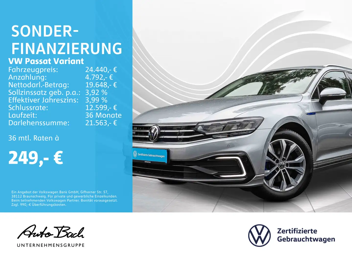 Volkswagen Passat Variant GTE 1.4 TSI DSG eHybrid, Navi, LE Argent - 1