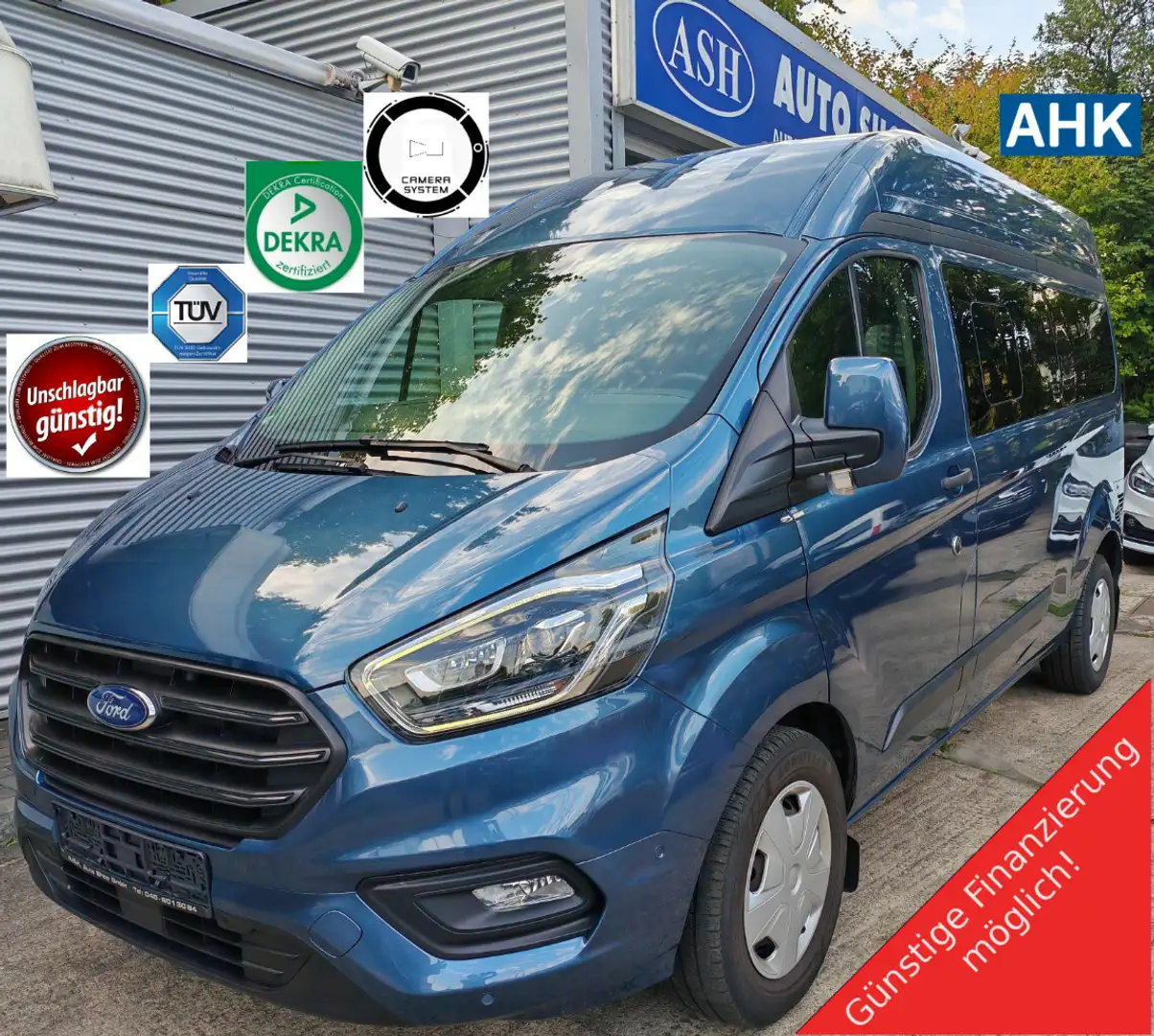 Ford Transit Custom Hoch,9Sitz.SHZ.Navi.Kam.HID.AHK Blau - 1