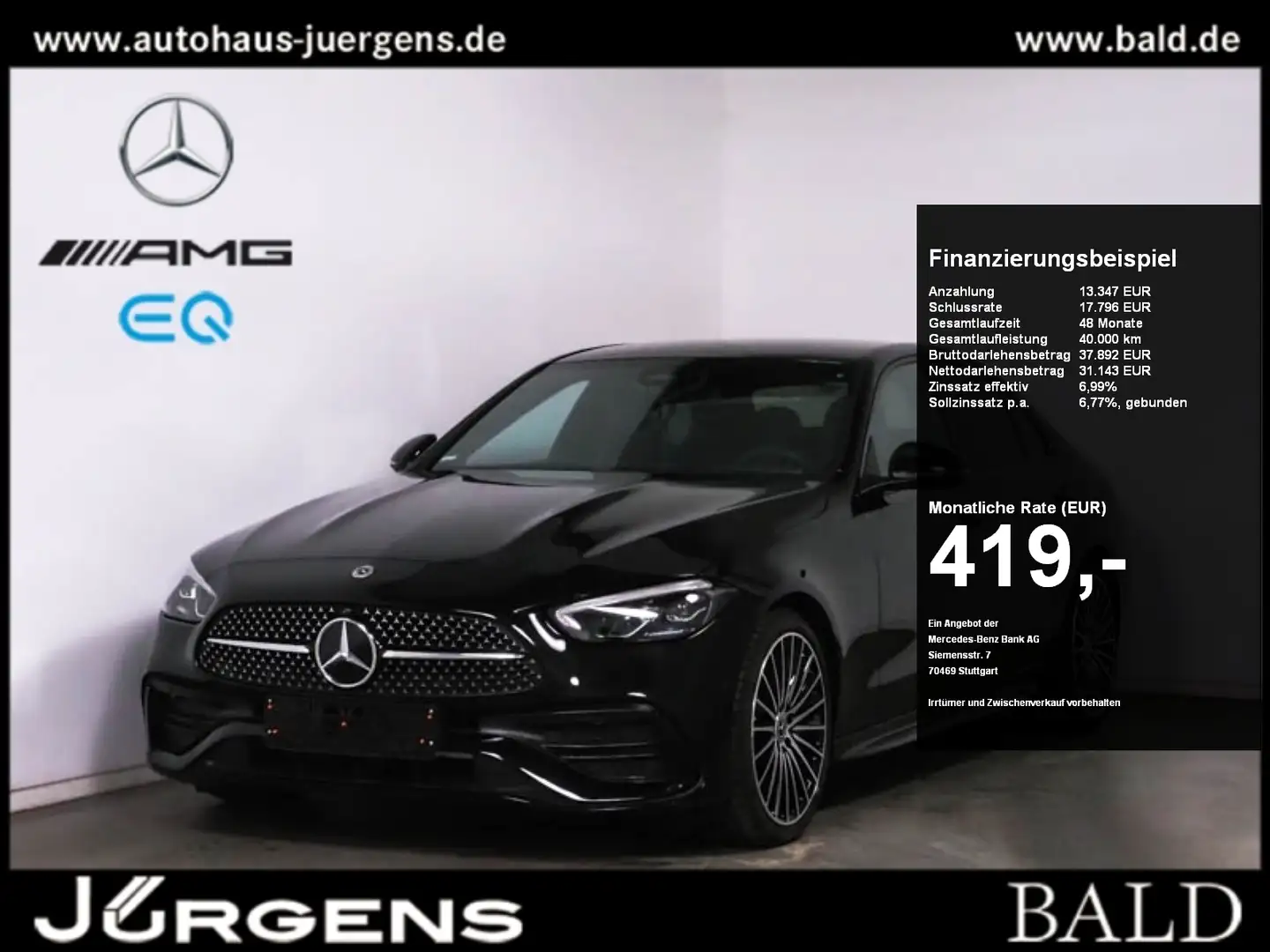 Mercedes-Benz C 200 d AMG-Sport/NIGHT/360/WINTER/AMBIENTE/Totw Black - 1
