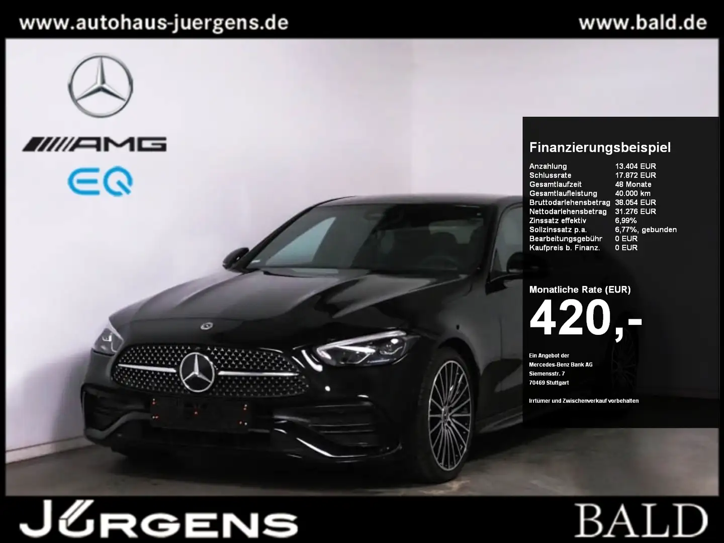 Mercedes-Benz C 200 d AMG-Sport/NIGHT/360/WINTER/AMBIENTE/Totw Czarny - 1