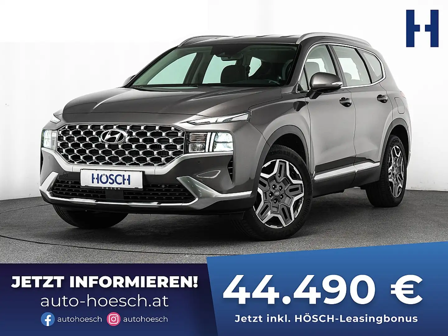 Hyundai SANTA FE Business 1.6 T-GDi 4WD LEDER 7-SITZER ACC Grau - 1